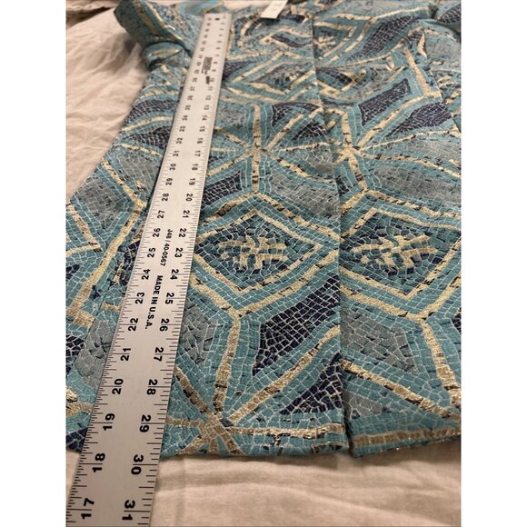 Chico’s Women's Turquoise Multicolor Mosaic Printed Topper Jacket Size 00 New - Picture 8 of 8